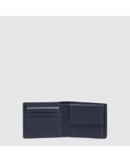 Piquadro Portafoglio piccolo tessuto pelle Marcel Blu