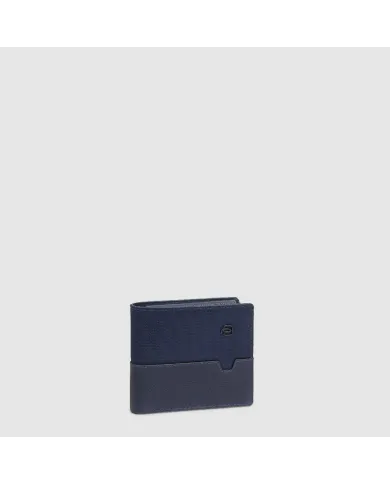 Piquadro Portafoglio piccolo tessuto pelle Marcel Blu