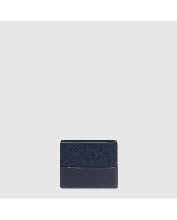 Piquadro Portafoglio piccolo tessuto pelle Marcel Blu