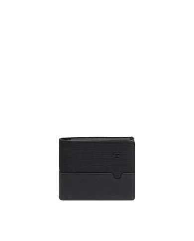 Piquadro Portafoglio piccolo tessuto pelle Marcel Nero
