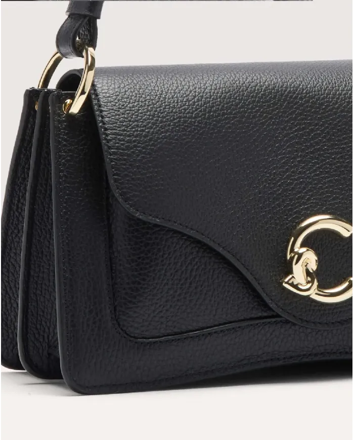 Coccinelle Borsa pelle martellata C-me medium Nero