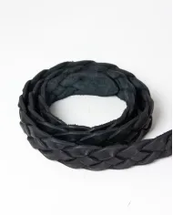 CHIARUGI Cintura uomo in pelle intrecciata Nero