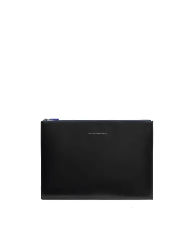 Piquadro Pochette in pelle porta tablet Blue square Nero