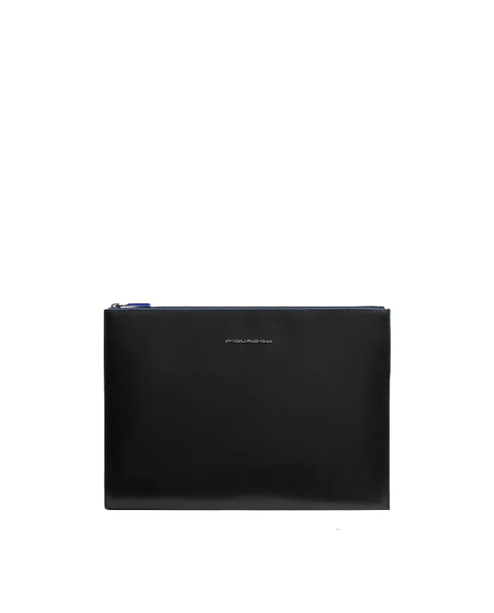 Piquadro Pochette in pelle porta tablet Blue square Nero