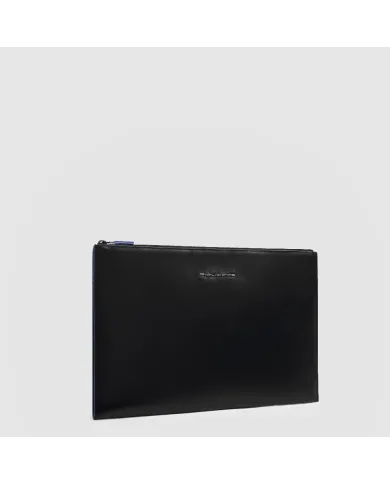 Piquadro Pochette in pelle porta tablet Blue square Nero