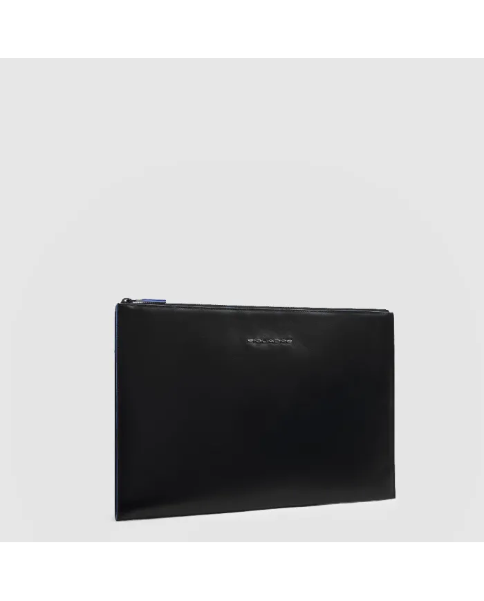 Piquadro Pochette in pelle porta tablet Blue square Nero