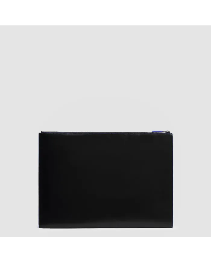 Piquadro Pochette in pelle porta tablet Blue square Nero