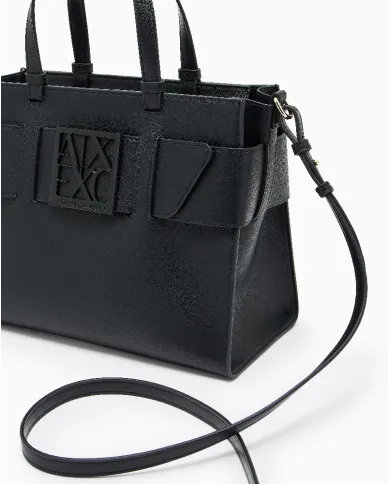 Armani Exchange Borsa a mano grande Nero