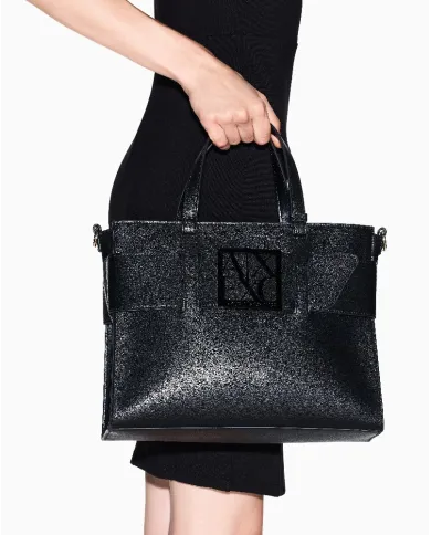 Armani Exchange Borsa a mano grande Nero
