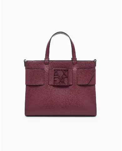 Armani Exchange Borsa a mano grande Bordeaux
