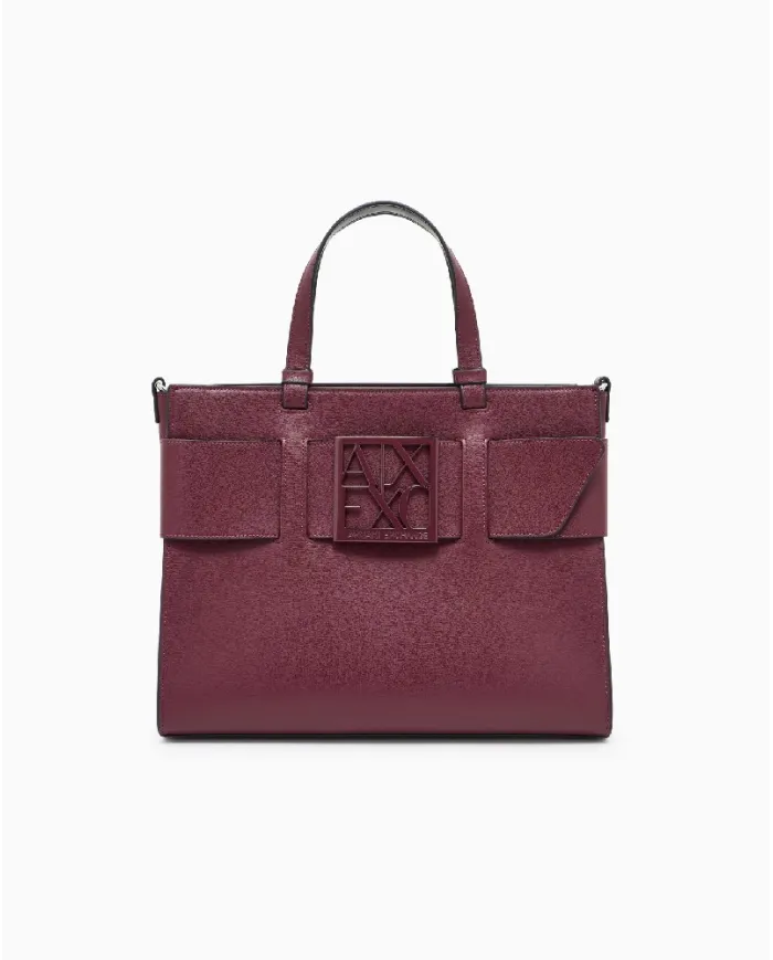 Armani Exchange Borsa a mano grande Bordeaux