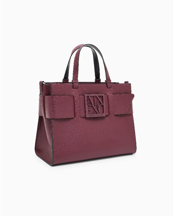 Armani Exchange Borsa a mano grande Bordeaux