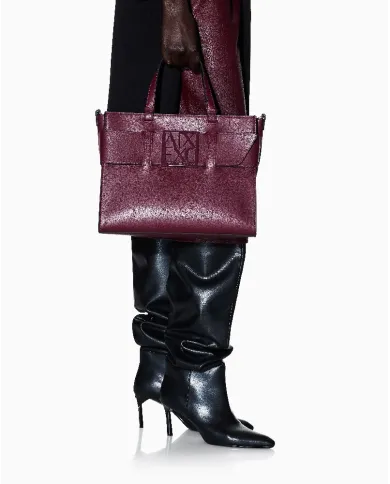 Armani Exchange Borsa a mano grande Bordeaux