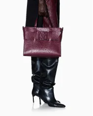 Armani Exchange Borsa a mano grande Bordeaux