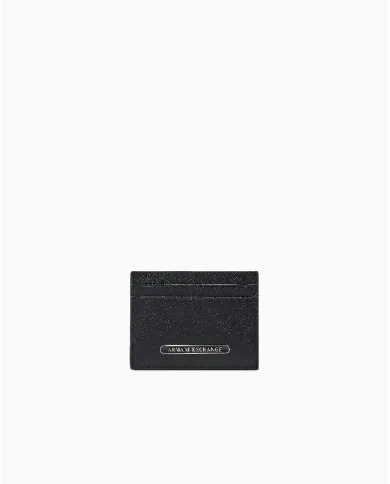 Armani Exchange Porta carte di credito in pelle Nero