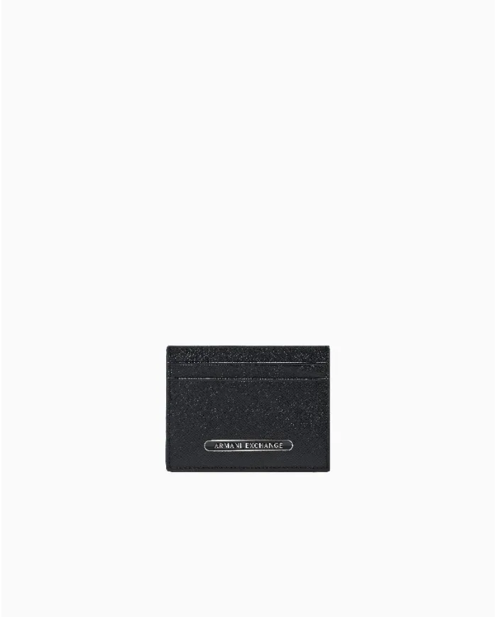 Armani Exchange Porta carte di credito in pelle Nero