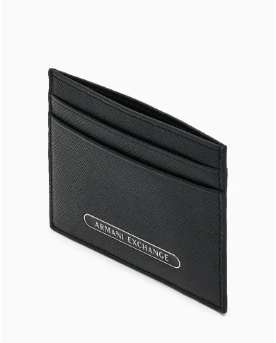 Armani Exchange Porta carte di credito in pelle Nero