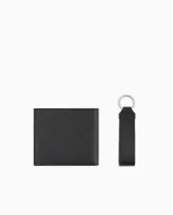 Armani Exchange Cofanetto regalo portafoglio e portachiavi Nero