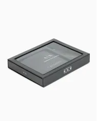 Armani Exchange Cofanetto regalo portafoglio e portachiavi Nero