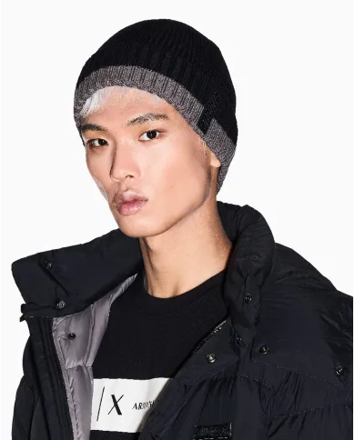 Armani Exchange Berretto uomo misto lana Nero Armani Exchange Berretto uomo misto lana Nero