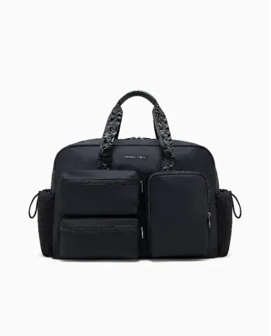 Armani Exchange Borsone in tessuto nylon Blu/Nero