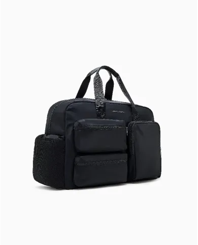 Armani Exchange Borsone in tessuto nylon Blu/Nero