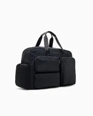 Armani Exchange Borsone in tessuto nylon Blu/Nero