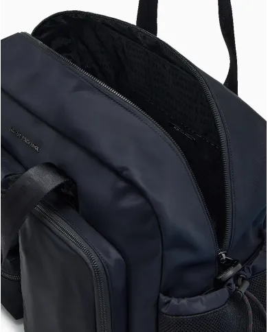 Armani Exchange Borsone in tessuto nylon Blu/Nero