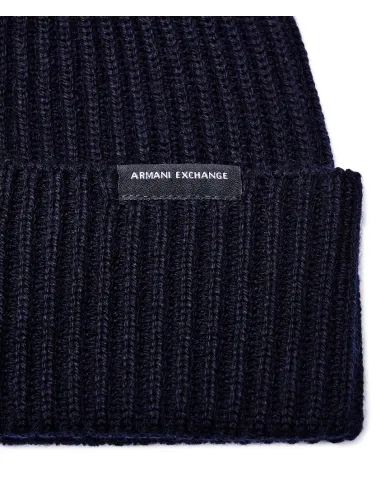 Armani Exchange Berretto uomo misto lana Blu