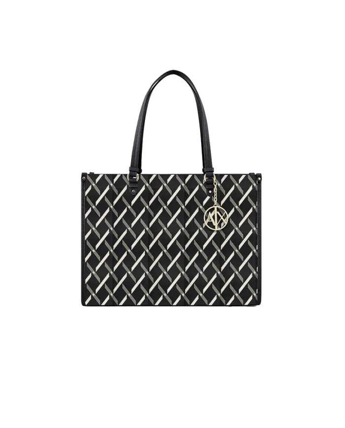 Armani Exchange Borsa grande logata Nero