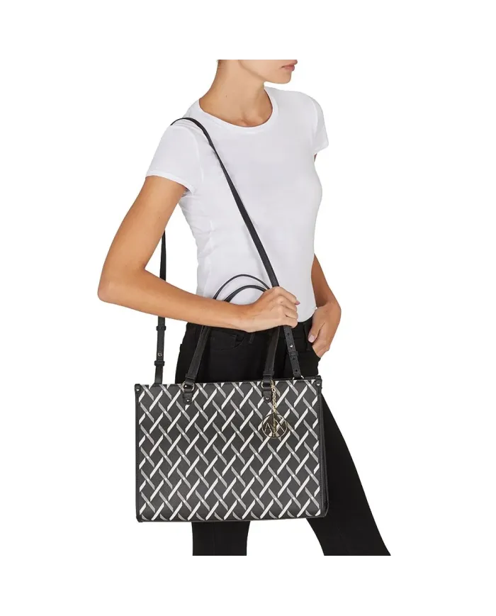 Armani Exchange Borsa grande logata Nero