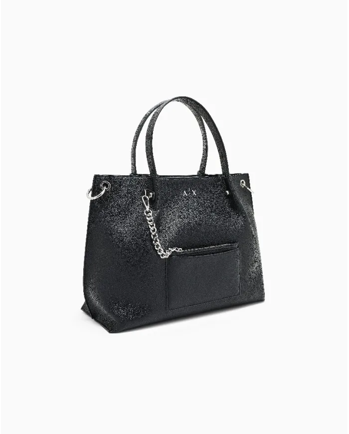 Armani Exchange Borsa a mano grande Nero