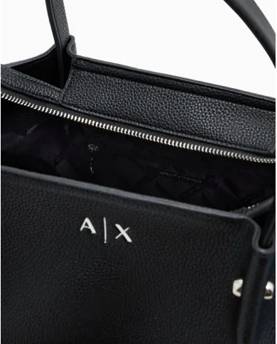 Armani Exchange Borsa a mano grande Nero