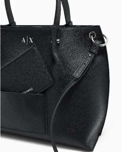 Armani Exchange Borsa a mano grande Nero