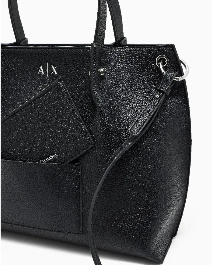 Armani Exchange Borsa a mano grande Nero