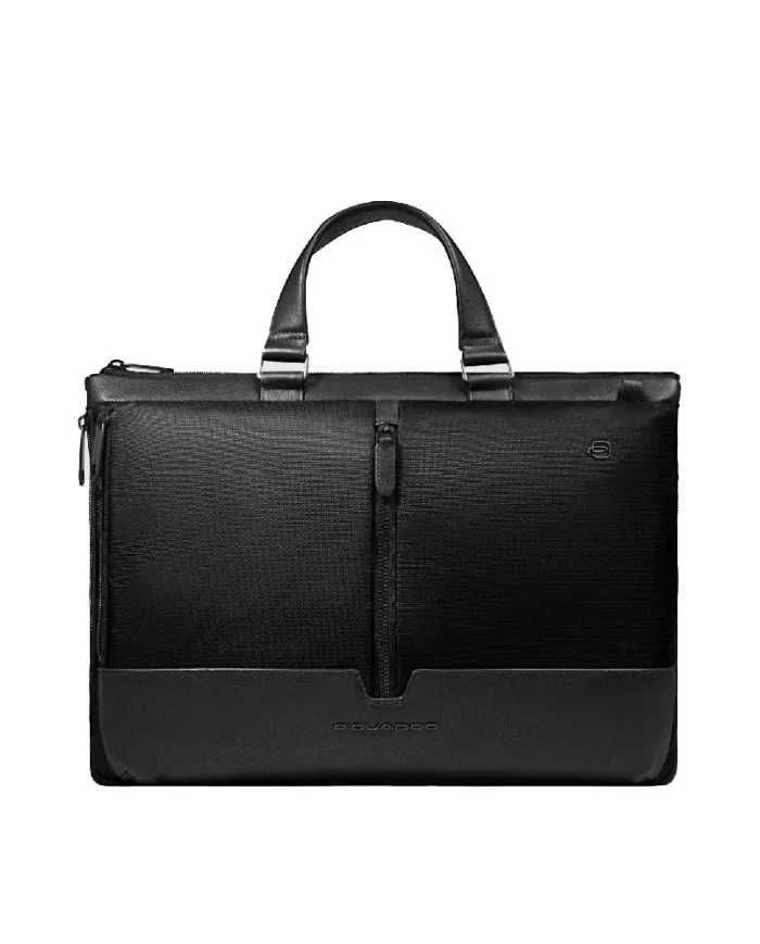 Piquadro Cartella tessuto pelle pc 15" Marcel Nero
