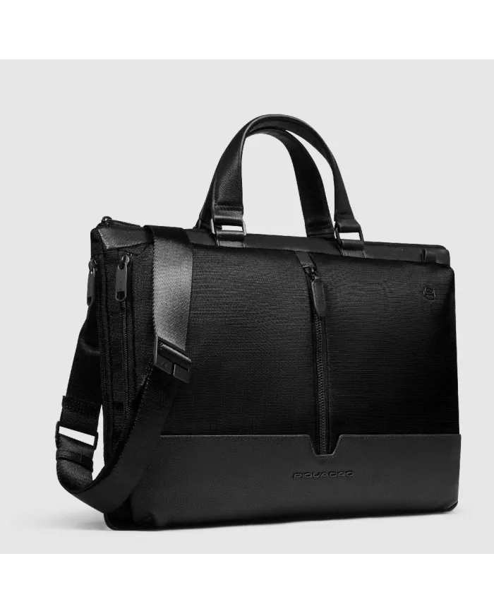 Piquadro Cartella tessuto pelle pc 15" Marcel Nero