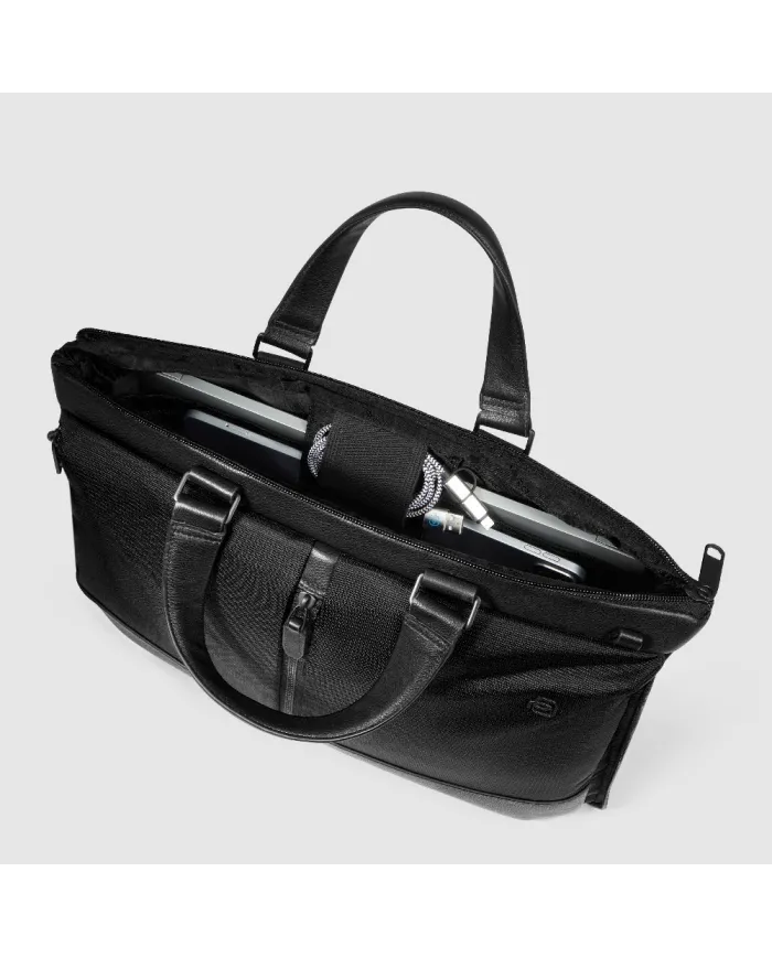 Piquadro Cartella tessuto pelle pc 15" Marcel Nero