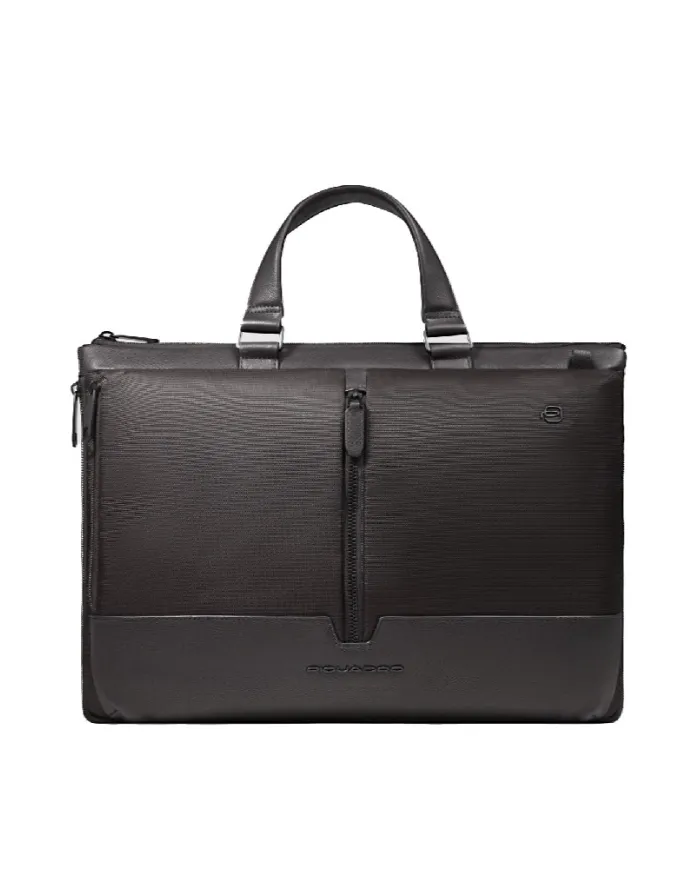 Piquadro Cartella tessuto pelle pc 15" Marcel Testa moro