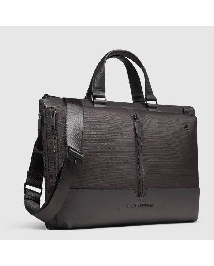 Piquadro Cartella tessuto pelle pc 15" Marcel Testa moro