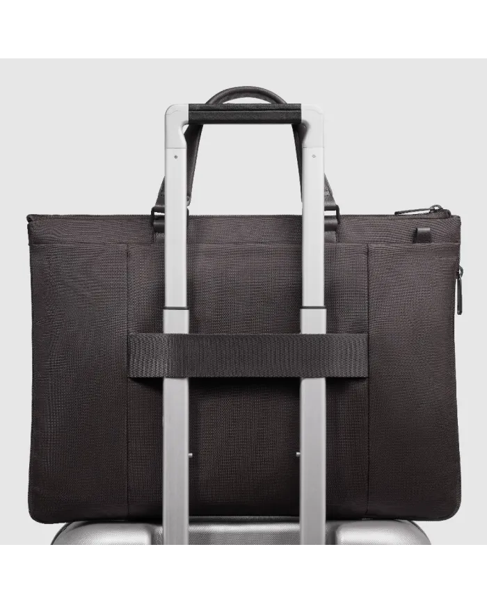 Piquadro Cartella tessuto pelle pc 15" Marcel Testa moro