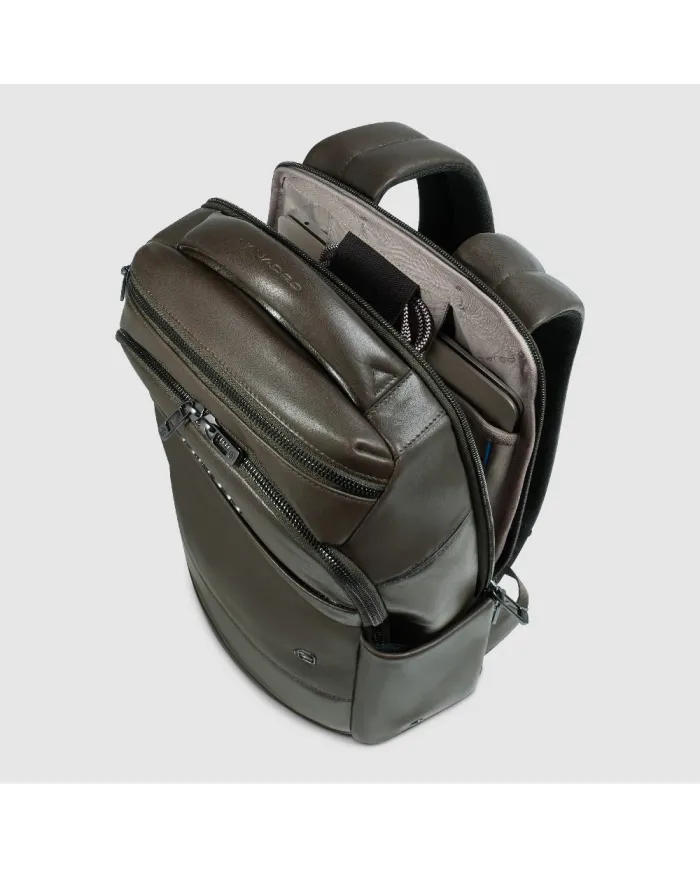 Piquadro Zaino in pelle porta pc 13,3 Key Words Verde
