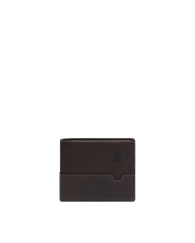 Piquadro Portafoglio piccolo tessuto pelle Marcel Testa moro