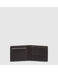 Piquadro Portafoglio piccolo tessuto pelle Marcel Testa moro