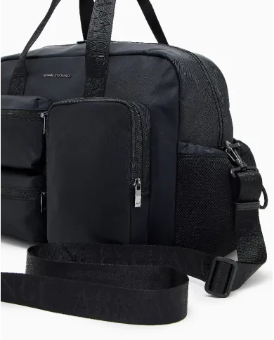 Armani Exchange Borsone in tessuto nylon Nero