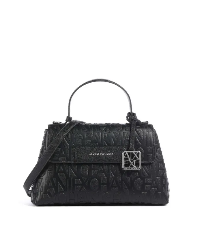 Armani Exchange Borsa a mano logata Nero