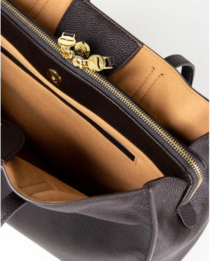 Nannini Shopping bag pelle Helga-M Testa moro