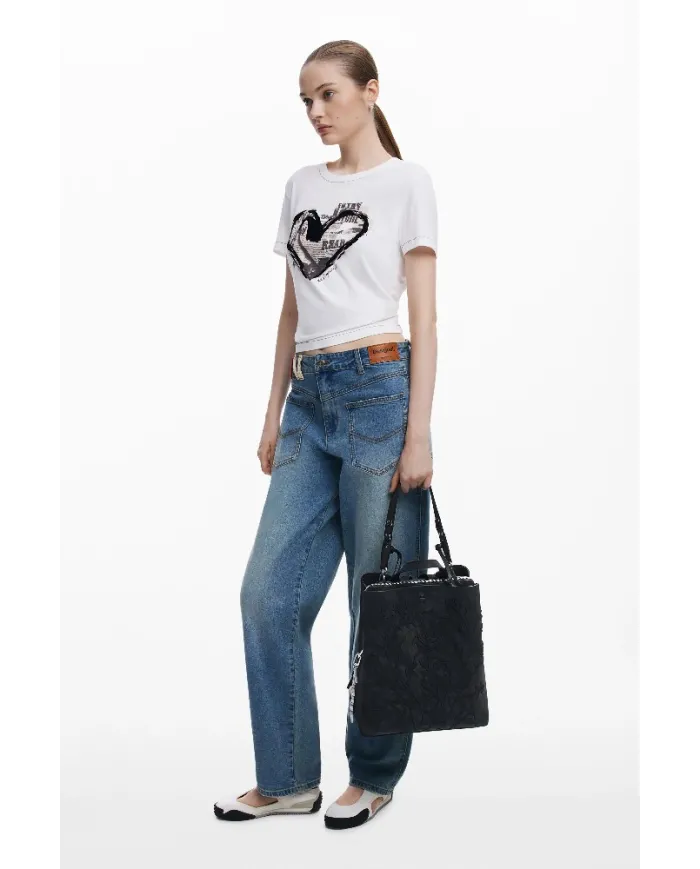 Desigual Zaino donna ricamato Nero