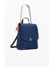 Desigual Zaino borsa ricamo mandala Blu