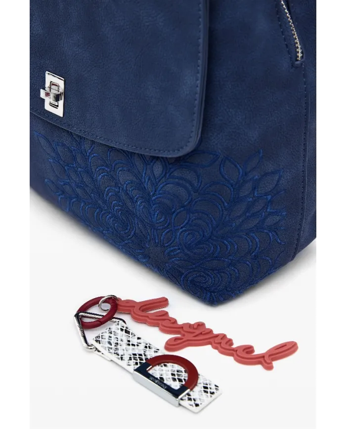Desigual Zaino borsa ricamo mandala Blu